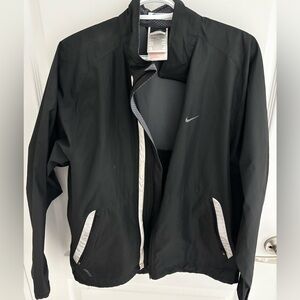 Nike Black Clima-Fit Lightweight Zip Jacket with White Accents